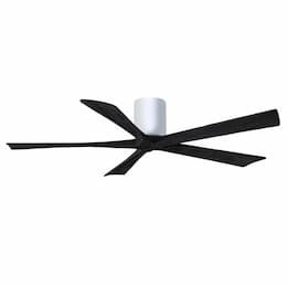 60-in 31W Irene Ceiling Fan, DC, 6-Speed, 5-Black Blades, White