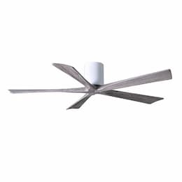 52-in 31W Irene-5H Ceiling Fan w/Remote, DC, 6-Speed, 5-Barn Wood Blades, Gloss White