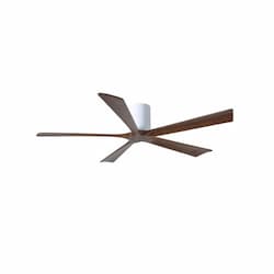 42-in 25W Irene-5H Ceiling Fan w/Remote, DC, 6-Speed, 5-Walnut Blades, Gloss White