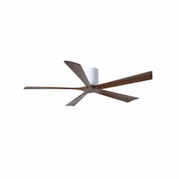 52-in 31W Irene-5H Ceiling Fan w/Remote, DC, 6-Speed, 5-Walnut Blades, Gloss White