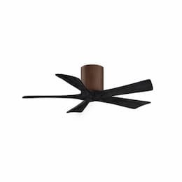 42-in 25W Irene Ceiling Fan, DC, 6-Speed, 5-Black Blades, Walnut