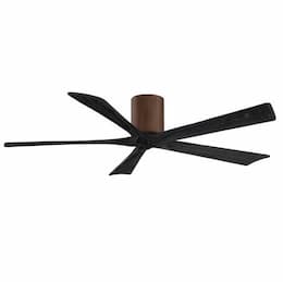 60-in 31W Irene Ceiling Fan, DC, 6-Speed, 5-Black Blades, Walnut