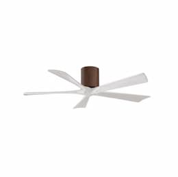 52-in 31W Irene Ceiling Fan, DC, 6-Speed, 5-White Blades, Walnut