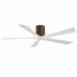 60-in 31W Irene Ceiling Fan, DC, 6-Speed, 5-White Blades, Walnut