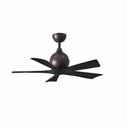 42-in 25W Irene Ceiling Fan, DC, 6-Speed, 5-Black Blades, Bronze