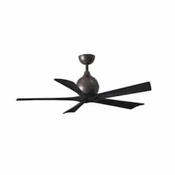 52-in 32W Irene Ceiling Fan, DC, 6-Speed, 5-Black Blades, Bronze