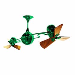 62-in 91W Italo Ventania Ceiling Fan, AC, 3-Speed, 6-Wood Blades, Green