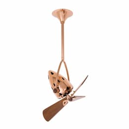 16-in 46W Jarold Direcional Ceiling Fan, AC, 3-Speed, 3-Wood Blades, Polished Copper