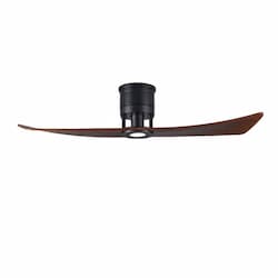 52-in 29W Lindsay Ceiling Fan w/Light, DC, 6-Speed, 2-Walnut Blades, Matte Black