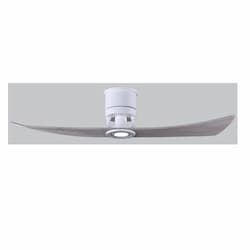 52-in 29W Lindsay Ceiling Fan w/Light, DC, 6-Speed, 2-Barn Wood Blades, Matte White