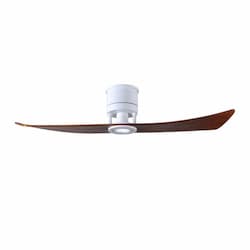 52-in 29W Lindsay Ceiling Fan w/Light, DC, 6-Speed, 2-Walnut Blades, Matte White