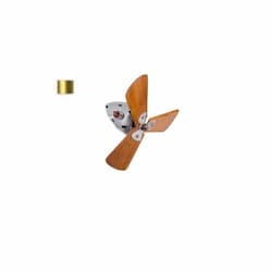 16-in Fan Head, 3-Wood Blades, Polished Brass