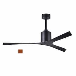 56-in 29W Molly Ceiling Fan, DC, 6-Speed, 3-Walnut Blades, Matte Black