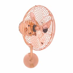 13-in 49W Michelle Parede Wall Fan, AC, 3-Speed, 3-Metal Blades, Polished Copper