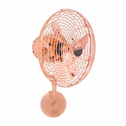 13-in 49W Michelle Parede Wall Fan, AC, 3-Speed, 3-Metal Blades, Polished Copper