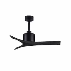 42-in 31W Mollywood Ceiling Fan, DC, 6-Speed, 3-Black Blades, Black