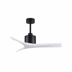 42-in 31W Mollywood Ceiling Fan, DC, 6-Speed, 3-White Blades, Black