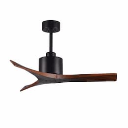 42-in 31W Mollywood Ceiling Fan, DC, 6-Speed, 3-Walnut Blades, Matte Black