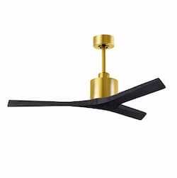 52-in 31W Mollywood Ceiling Fan, Matte Black Blades, Brushed Brass