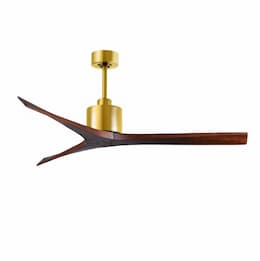 60-in 34W Mollywood Ceiling Fan, Walnut Blades, Brushed Brass