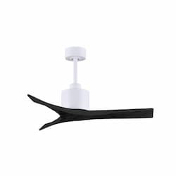 42-in 31W Mollywood Ceiling Fan, DC, 6-Speed, 3-Black Blades, White