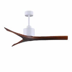 52-in 31W Mollywood Ceiling Fan, DC, 6-Speed, 3-Walnut Blades, Matte White