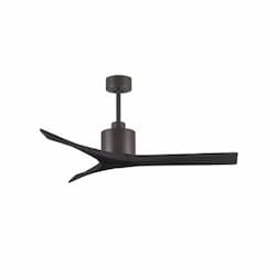 52-in 31W Mollywood Ceiling Fan, DC, 6-Speed, 3-Black Blades, Bronze