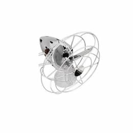 13-in Fan Head Set w/Cage, 3-Metal Blades, Polished Chrome