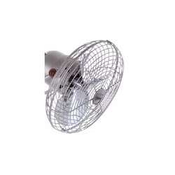 13-in Fan Head Set w/Safety Cage, 3-Metal Blades, Brushed Nickel