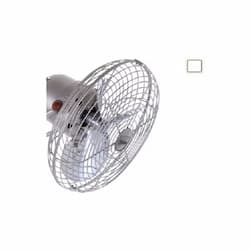 13-in Fan Head Set w/Safety Cage, 3-Metal Blades, Gloss White  