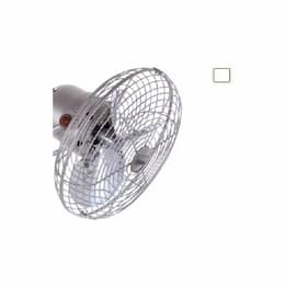 13-in Fan Head Set w/Safety Cage, 3-Metal Blades, Gloss White  