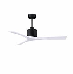 52-in 32W Nan Ceiling Fan, Matte White Blades, Matte Black