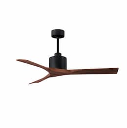 52-in 32W Nan Ceiling Fan, Walnut Blades, Matte Black