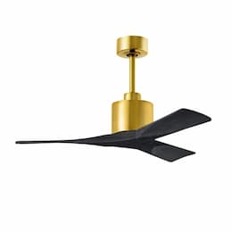 42-in 20W Nan Ceiling Fan, Matte Black Blades, Brushed Brass