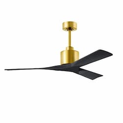 52-in 32W Nan Ceiling Fan, Matte Black Blades, Brushed Brass