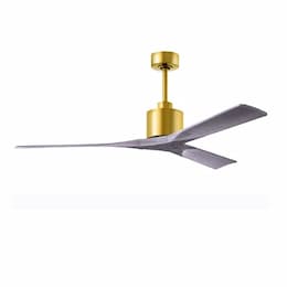 60-in 32W Nan Ceiling Fan, Barn Wood Blades, Brushed Brass