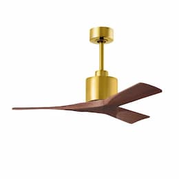 42-in 20W Nan Ceiling Fan, Walnut Blades, Brushed Brass