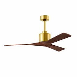 52-in 32W Nan Ceiling Fan, Walnut Blades, Brushed Brass