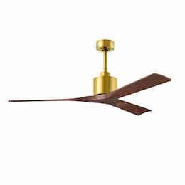 60-in 32W Nan Ceiling Fan, Walnut Blades, Brushed Brass