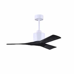 42-in 20W Nan Ceiling Fan, Matte Black Blades, Matte White