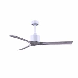 60-in 32W Nan Ceiling Fan, Barn Wood Blades, Matte White