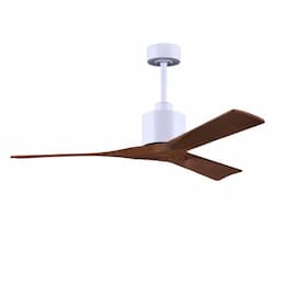 52-in 32W Nan Ceiling Fan, Walnut Blades, Matte White