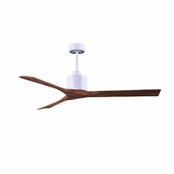 60-in 32W Nan Ceiling Fan, Walnut Blades, Matte White