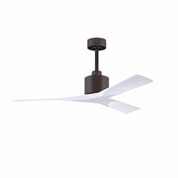 52-in 32W Nan Ceiling Fan, Matte White Blades, Textured Bronze