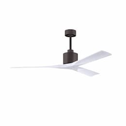 60-in 32W Nan Ceiling Fan, Matte White Blades, Textured Bronze