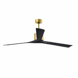 72-in 36W Nan XL Ceiling Fan, Matte Black Blades, Brushed Brass