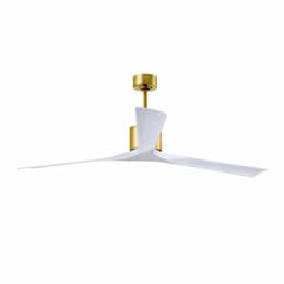 72-in 36W Nan XL Ceiling Fan, Matte White Blades, Brushed Brass