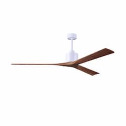 72-in 36W Nan XL Ceiling Fan, Walnut Blades, Matte White