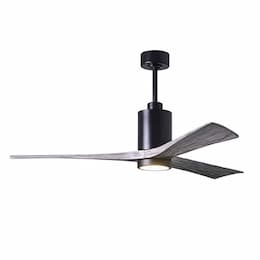 42-in 16W Patricia-3 Ceiling Fan w/Light, DC, 6-Speed, 3-Barn Wood Blades, Matte Black