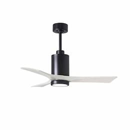 42-in 16.6W Patricia Ceiling Fan w/ LED Light Kit, DC, 6-Speed, 3-White Blades, Black